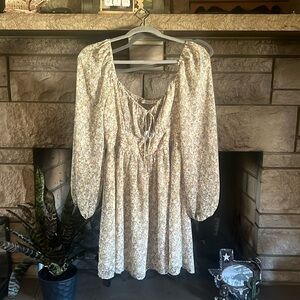 Lush floral dress pink and green pattern M NWT